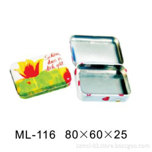 small present tin box with hinge